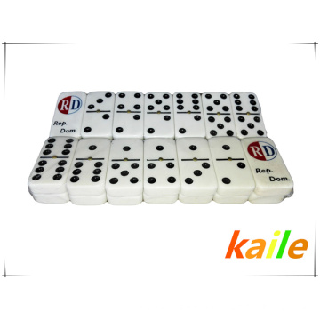 Double 6 billigen Kunststoff weißen Domino